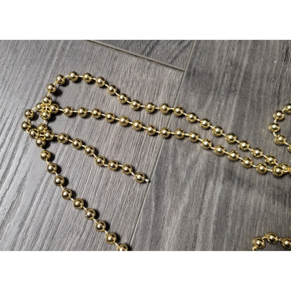 Unbranded Plastic Gold Bead Garland Approximately 51 Ft (3 sets of 17 Ft)